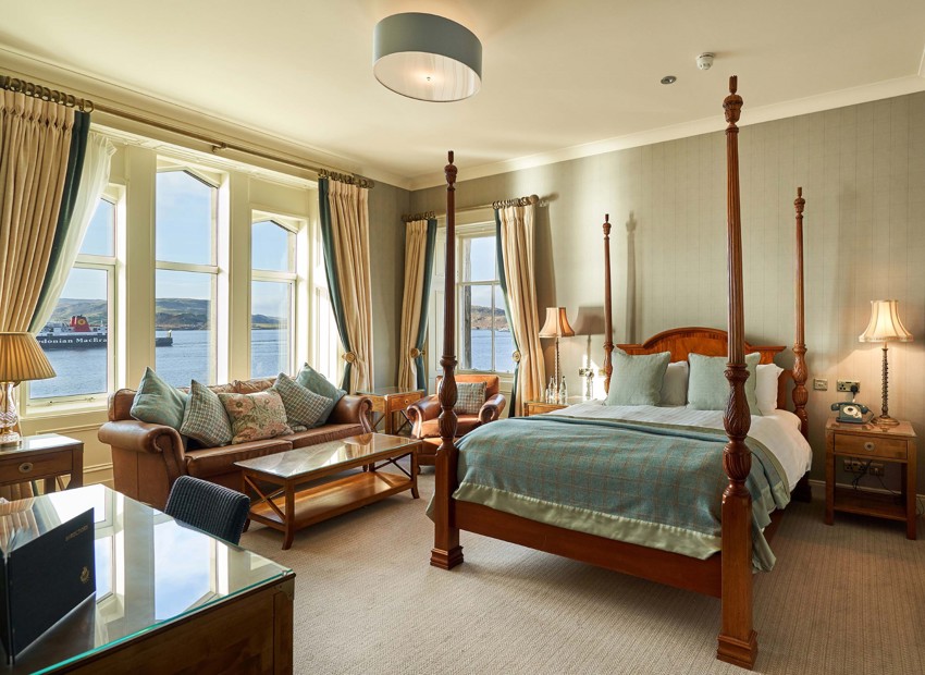 Oban Bay | Bay View Junior Suite accommodation at Oban Bay Hotel with sea views and elegant interior design. ?? Oban Bay